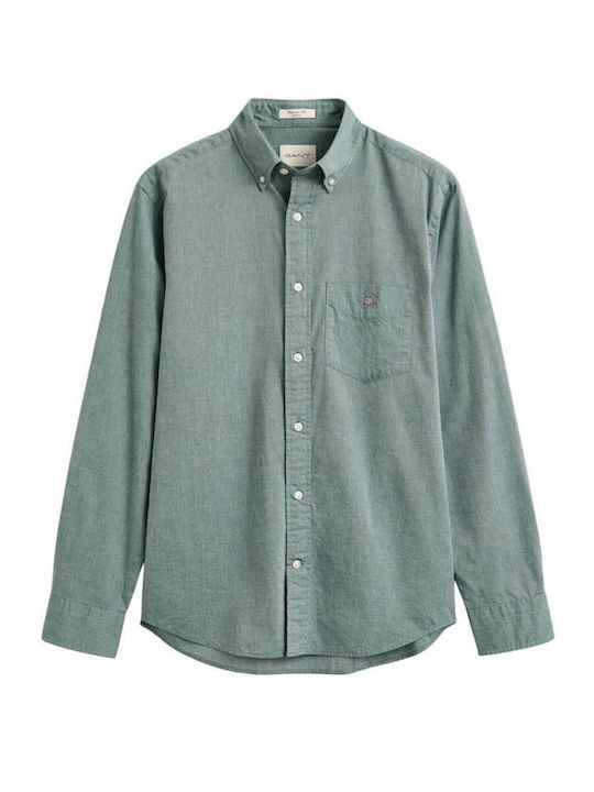 Gant Cămașă cu Mâneci Lungi, Regular Fit, Verde