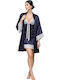 Miss Rosy Winter Women's Pyjama Set Navy Blue