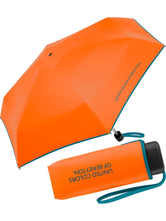 Benetton Umbrelă de Ploaie Pliabilă Portocalie