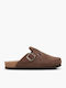 Anatomische Damen Clogs aus Leder Hausschuhe Braun