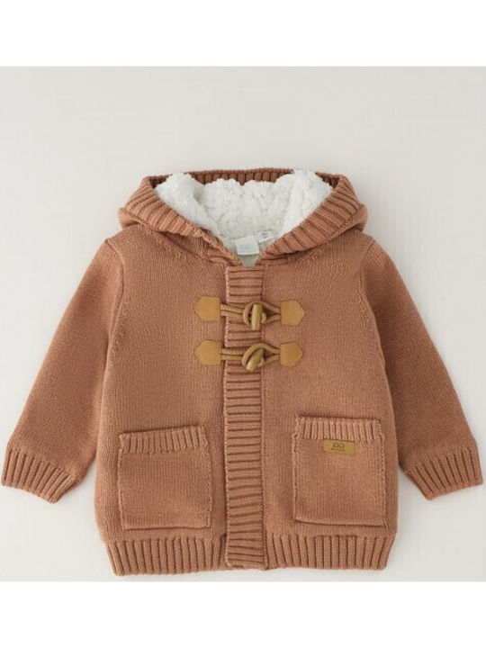 Kinder-Strickjacke Gestrickt Mocha Mousse