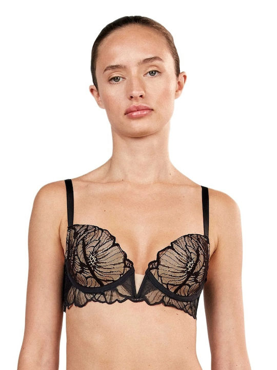 Black Push Up Underwire Bra