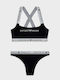 Emporio Armani Комплект Бельо Bralette с Бикини Трусики Nero
