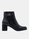 Wildleder Damen Ankle Boots mit Mittlerem Absatz Schwarz