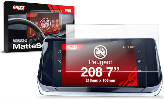Folie Mată GrizzGlass Cardisplay Protection Peugeot 208 7" 2019-2025
