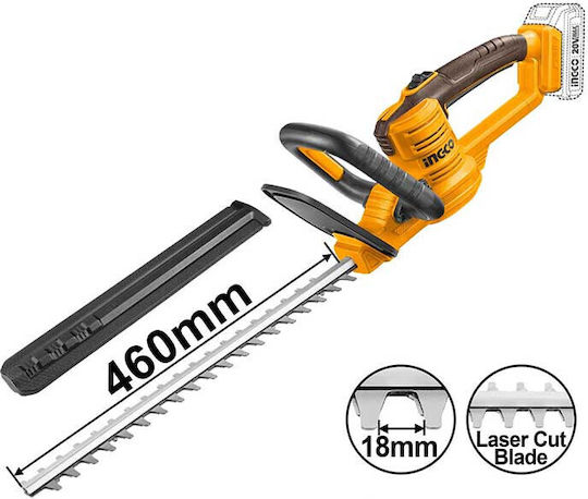 Ingco 0841 Akku-Heckenschere 20 V Solo mit einer Klingenlänge von 46 cm