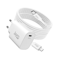 Jaym JMCOMBO011 30W με Καλώδιο USB-C - Lightning Jaym JMCOMBO011 30W με Καλώδιο USB-C - Lightning