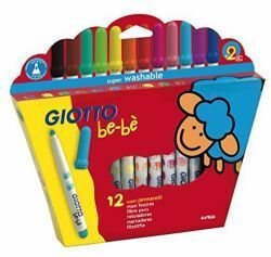 Giotto Bebe Μαρκαδόροι Ζωγραφικής Νερού 5mm Χονδροί, Πλενόμενοι Σετ 12 Χρώματα