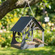 vidaXL Hanging Bird Feeder Steel Anthracite
