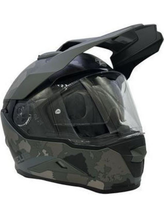 Zeus 913 Schwarz Matt/Army Motorradhelm On-Off ...