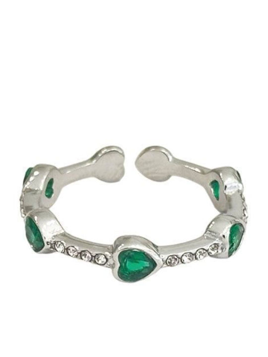 Women's Steel Ring with Stones