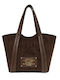 Women's Tote Bag Suede Brown