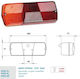 Right Rear Tail Light Brake-Turn Signal Without Light 20 2-77mm Dasteri 8060-4r