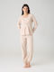 Prenatal Umstands- und Stillpyjama-Set Beige