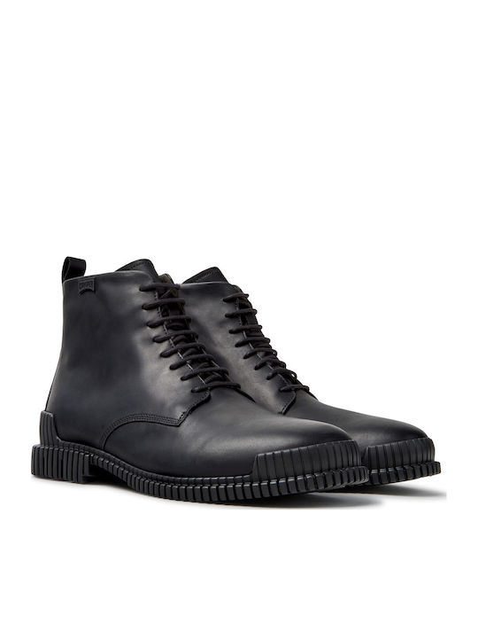 Pix Black Leather Combat Boots