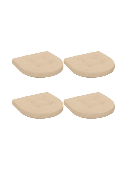 vidaXL Gartenstuhl-Sitzkissen Bogenform Creme 4...