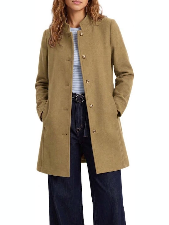 Tiffosi Women's Olive Half Coat with Buttons