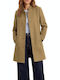 Women's Olive Half Coat with Buttons