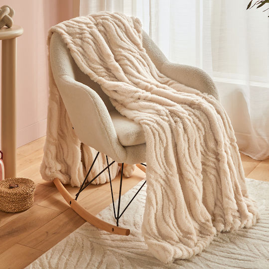 A-s Wavy Kuscheldecke für Sofa 120x160 cm Beige