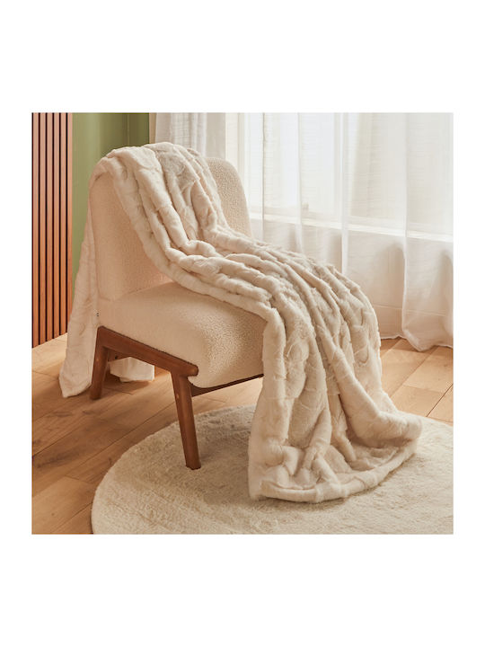 A-s Nalia Furry Sofa Blanket 120x160cm White