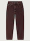 Ashow Women's Jeans Pants in Balloon Fit Burgundy