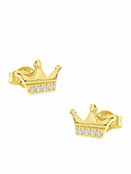 Senzio Belibasakis Kinderohrringe Ohrstecker Kronen aus 9K Gold
