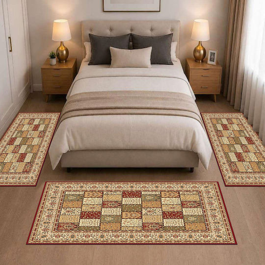 Homeone Modern Schlafzimmer-Teppichsets Samt 3 Stück