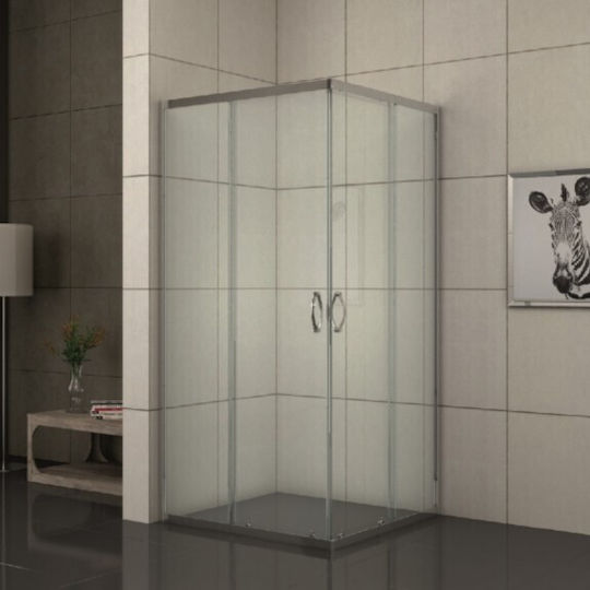 Inter Ceramic Καμπίνα Ντουζιέρας με Συρόμενη Πόρτα 90x90x180cm Fabric 6988354243004