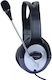 On Ear Multimedia Headphones with Microphone and 3.5mm Jack Connection in Silver ICC-SH-555TY