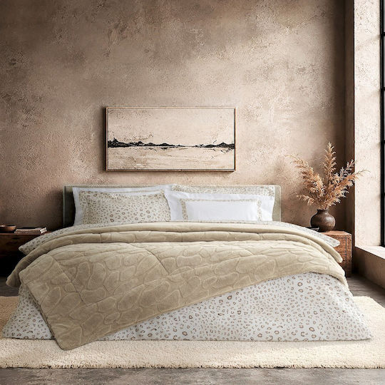 Nima Semi-Double Sherpa Comforter 180x240cm Peblo Beige 220 GSM