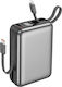 Akashi Multi-Charge Powerbank 20000 mAh 22,5 W mit USB-A- und USB-C-Anschluss in Grau