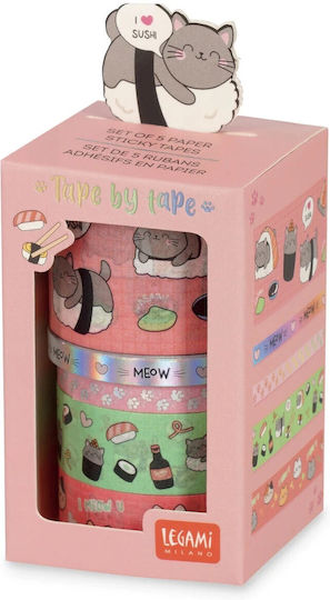 Комплект Хартиени Самозалепващи Ленти Legami Tape By Tape Kitty 5 Броя Tapkit9