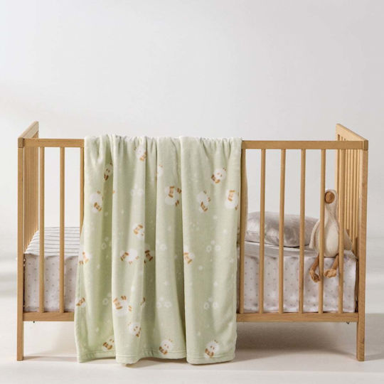 Kentia Pătură de Înfășat și de Leagăn din Fleece Verde 80x100 cm