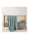 Kentia Fleece Cot Blanket Petrol Blue 100x140cm