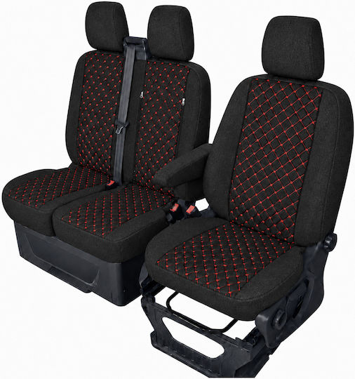 Комплект Калъфи за Автомобил 2+1 Ford Transit Custom Черни