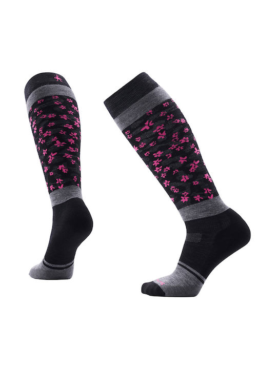 Smartwool Wild Blossom Șosete de Schi și Snowboard Negre 1 Pereche