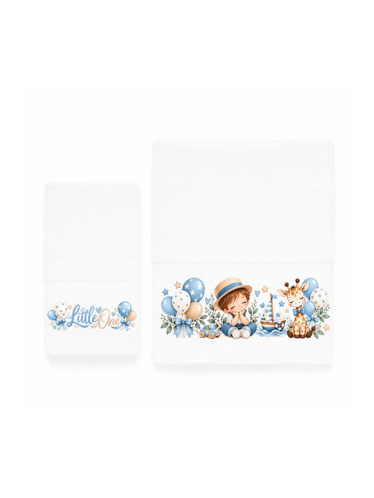 Astron Italy Babyhandtuch-Set 2 Stück, Weiß, 500 g/m²,