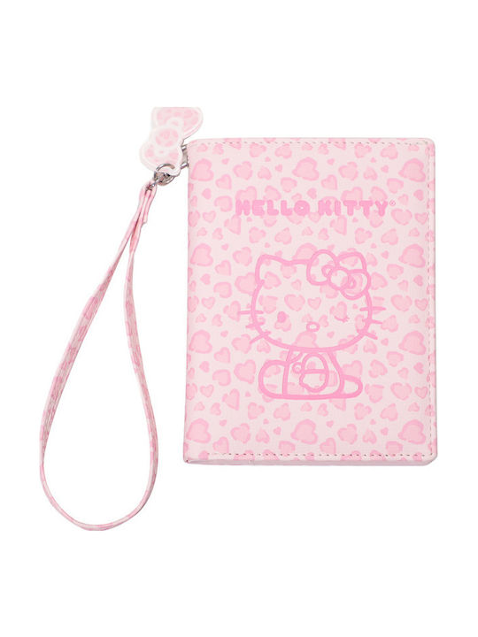 Hello Kitty Калъф за Паспорт и Карти с Леопардов Принт Розов