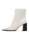 Damen-Stiefeletten aus weißem Lackleder