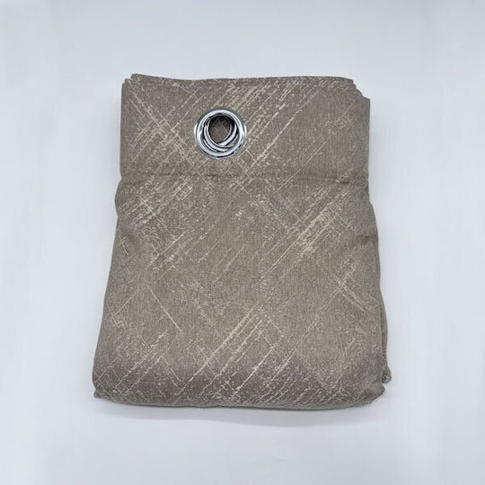 SpitiBazaar Κουρτίνα με Τρουκς Μόκα 270x280εκ.