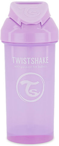 Twistshake Kids Water Bottle with Straw Lilac 360ml