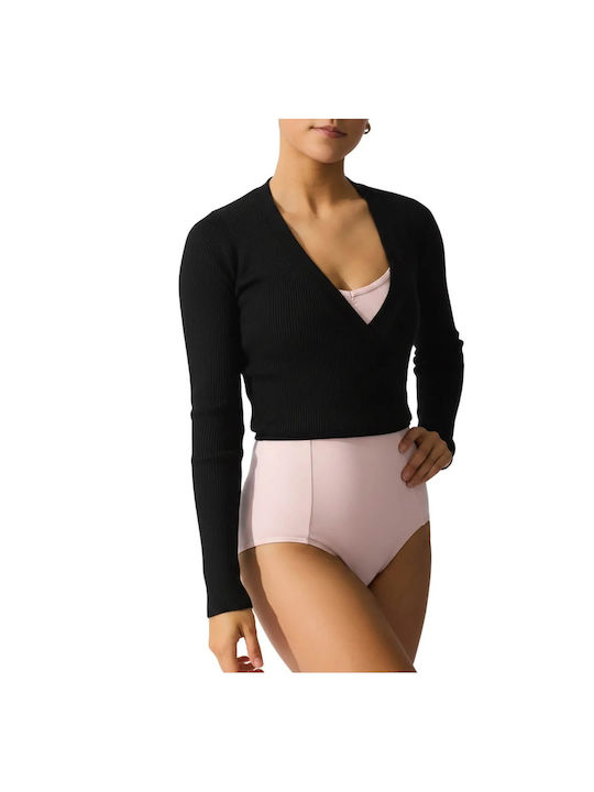 Damen Tanz-Warm-up-Wickeljacke Go Dance – Schwarz