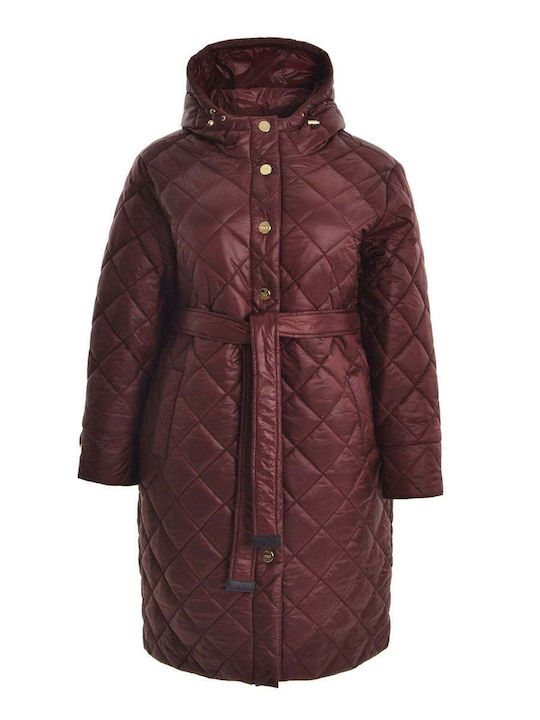 Дамско Puffer яке Бордо