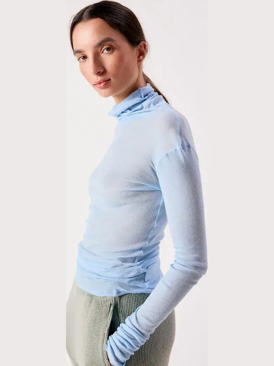 Massachusetts Summer Women's Cotton Long-Sleeve Blouse Ciel
