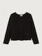Vitow Women's Long-Sleeve Wool Sweater Black