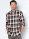 Copley Long Sleeve Shirt in Regular Fit Checked Brown