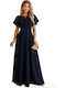 Maxikleid für Hochzeit / Taufe Marineblau