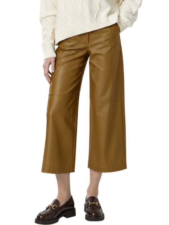 Moutaki Women's High-Rise Olive Green Zip Culottes