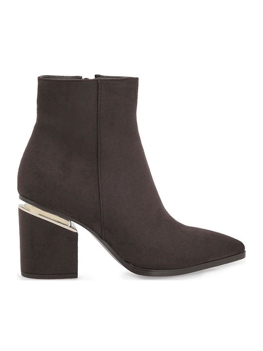 Exe Braune Damen-Wildleder-Stiefeletten mit hoh...