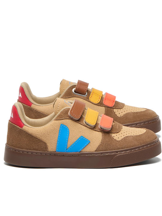 V-10 Kids Sneakers with Hook-and-Loop Closure Brown